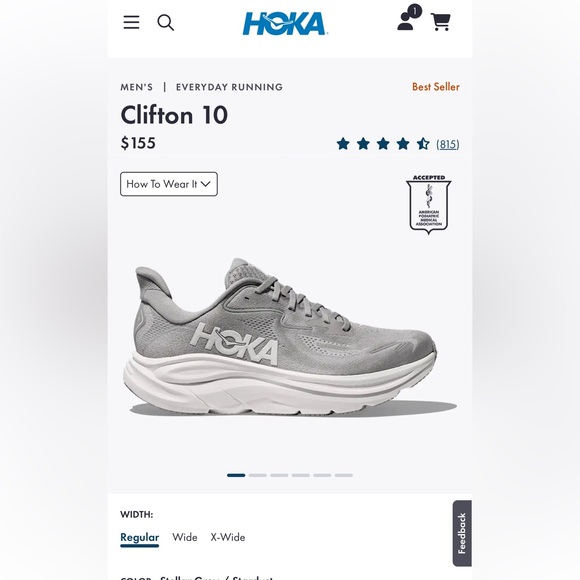 HOKA clifton 10 sz 13 mens new in box $165 retail price!! - Picture 2 of 7